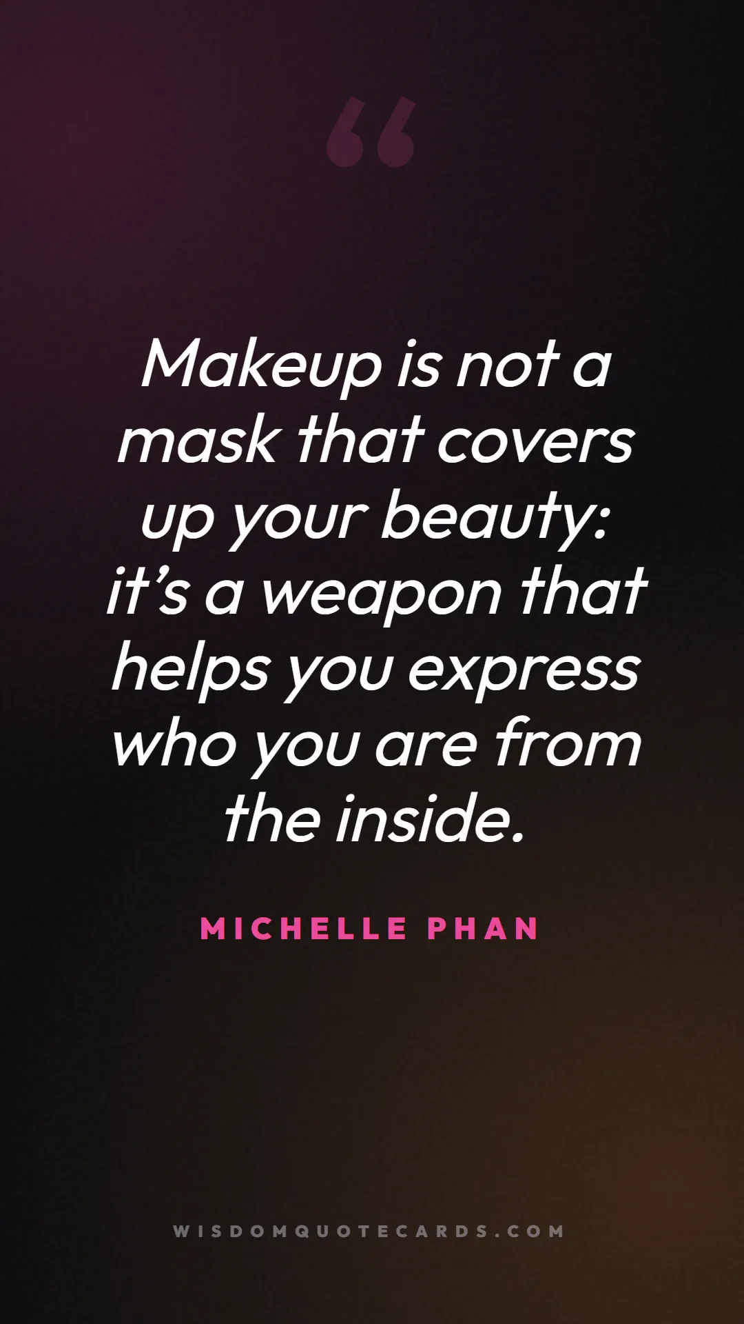 Quote by Michelle Phan about makeup, beauty, cosmetics: Makeup is not a mask that covers up your beauty: i...