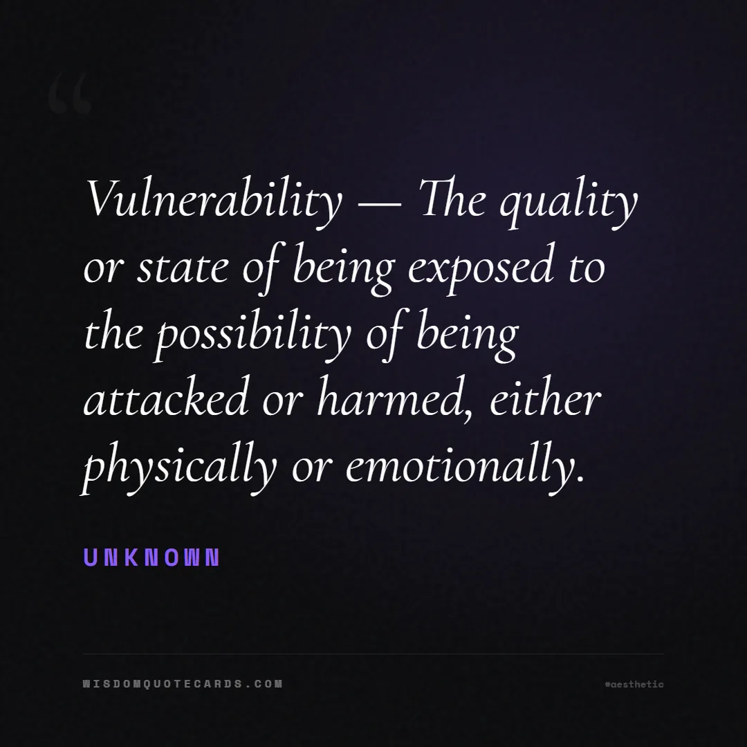 Quote by Unknown about aesthetic, short, instagram: Vulnerability — The quality or state of being expo...
