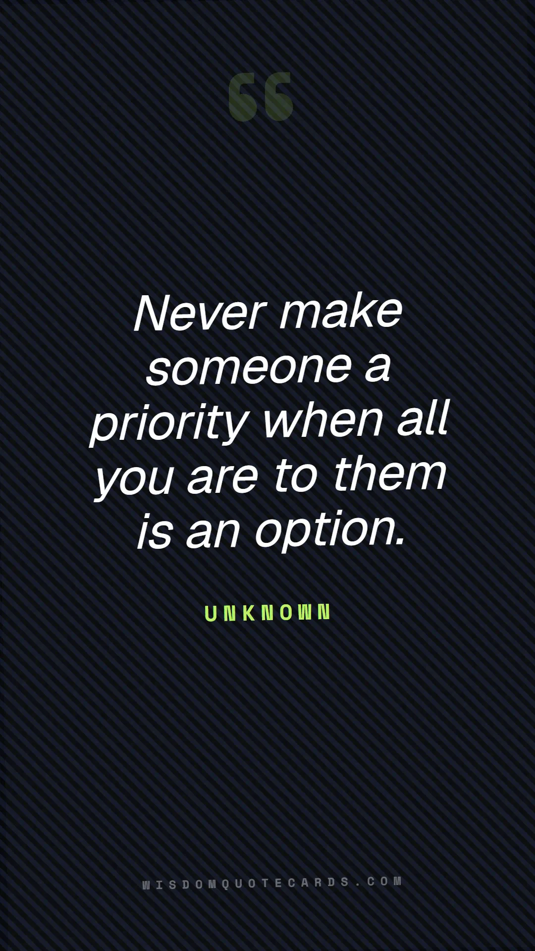 Quote by Unknown about red flags, dating, lessons: Never make someone a priority when all you are to ...