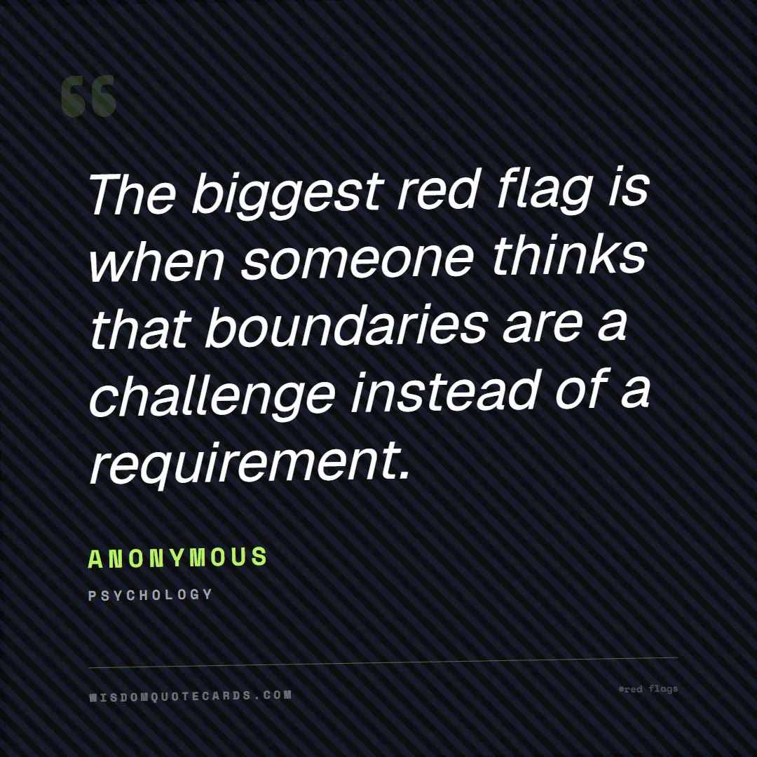 Quote by Anonymous about red flags, dating, lessons: The biggest red flag is when someone thinks that b...